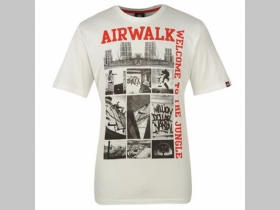 Airwalk, biele tričko WELCOME TO THE JUNGLE 100%bavlna  posledný kus veľkosť S.